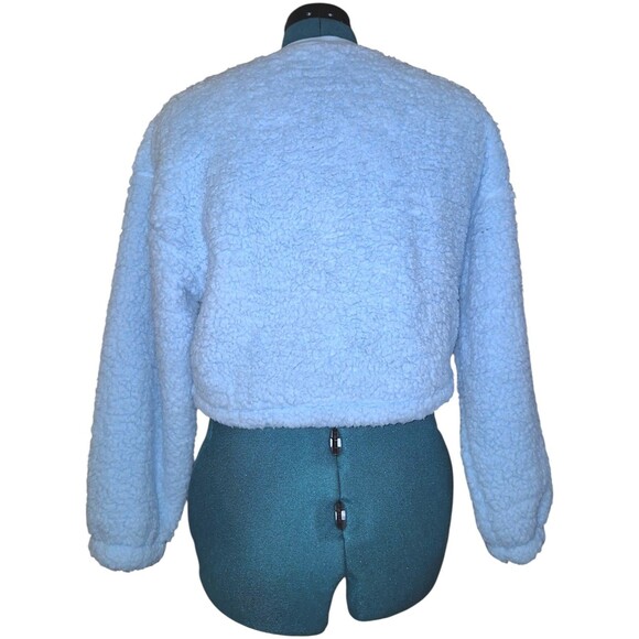 HELLO Kitty & Friends x Forever21 Baby Blue Fleece Kidcore Pullover Crop Top M - Picture 6 of 6